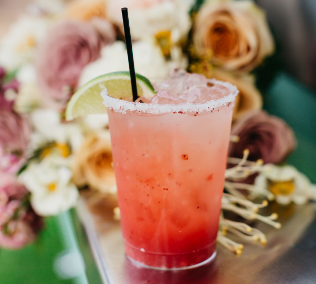 Rasta Rita Margarita and Beverage Truck offers a wedding margarita in pink.