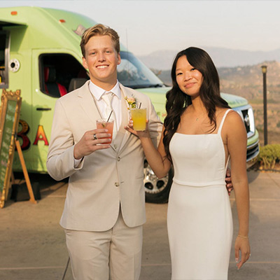 Couple with signature drinks