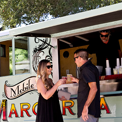 Guests at the bar service area